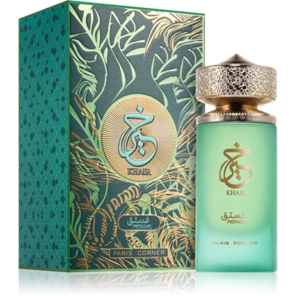 100% original khair pistachio de paris corner arabic perfume 100 ml – unisex oriental fragrance of luxury and freshness