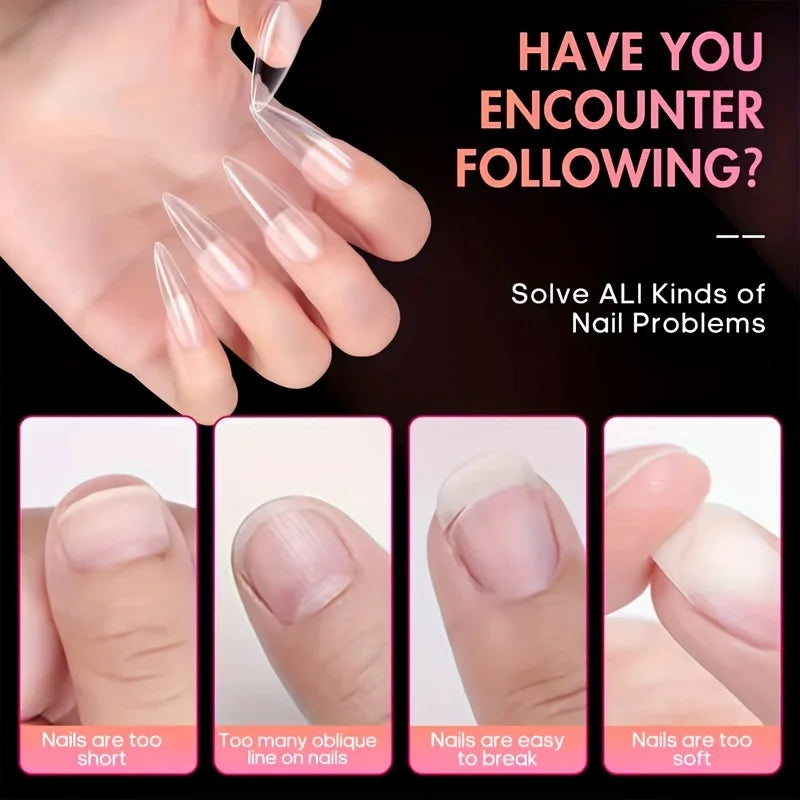 120 Pieces of Transparent Coffin/Almond/Fine High Heels/椭圆形/Square/Other Shape Style Boxed Nails, 12 Sizes Full Coverage Acrylic Pressure-Stick Nails, Suitable for Home DIY Manicure, Art and Manicure Salon Use or Gifts